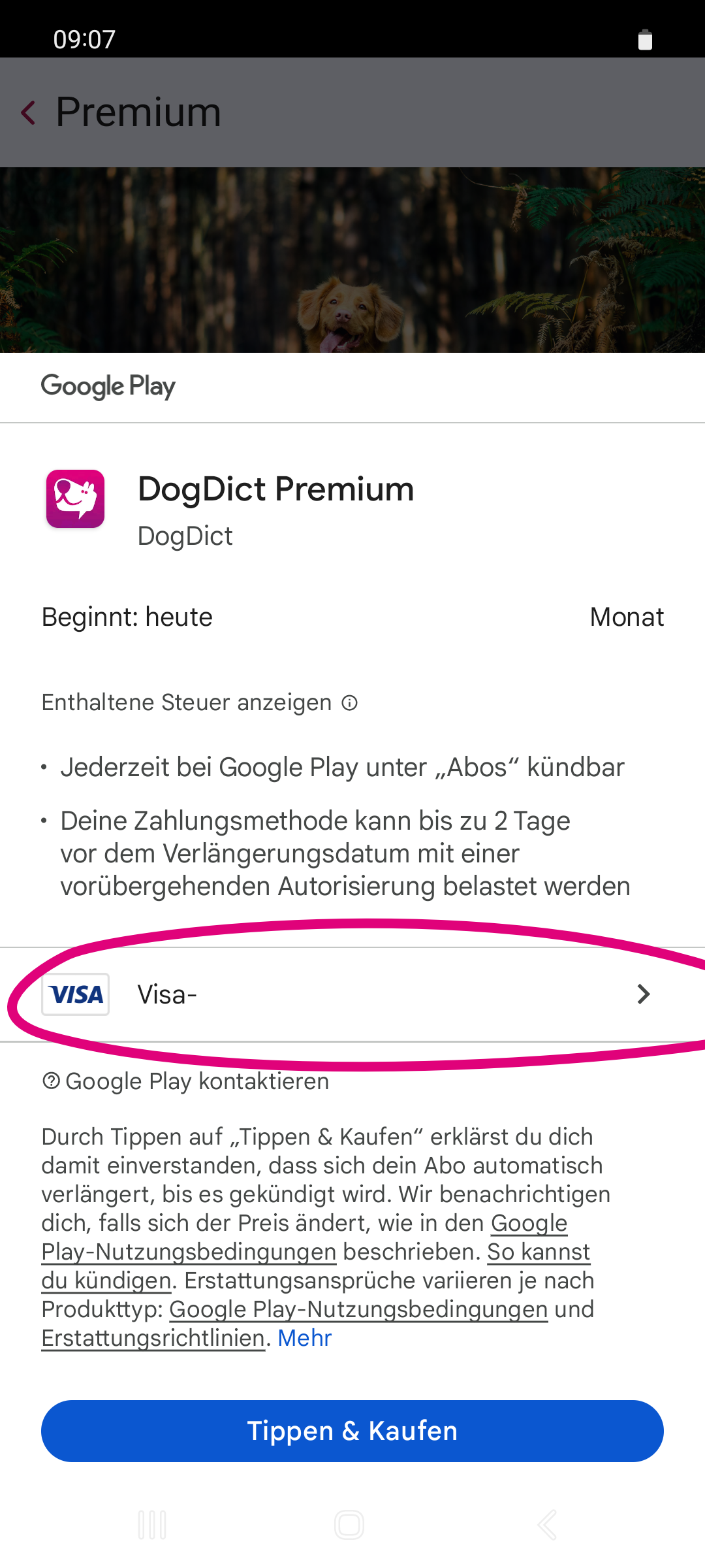 Code einlösen - Schritt 2
